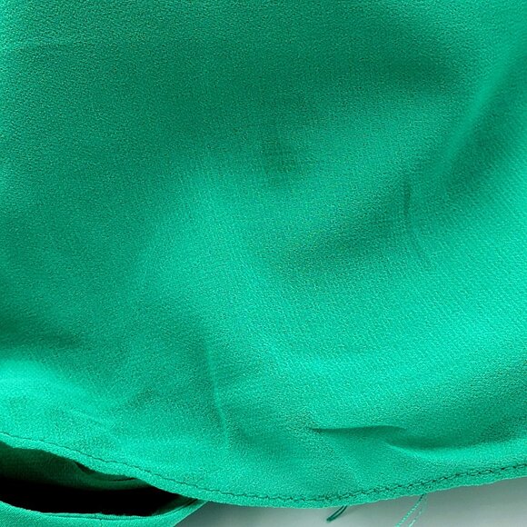 Green Sleeveless V-Neck Ruched Empire Waist Floor-Length Chiffon Dress - Picture 11 of 13